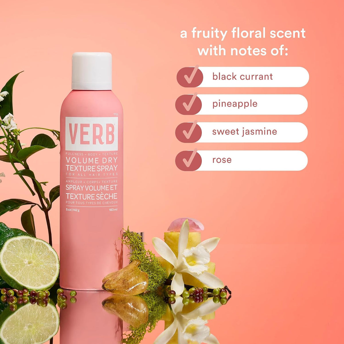 VERB Volume Dry Texture Spray- Boosts Volume, Adds Fullness & Weightless Grit - Sulfate, Paraben and Gluten Free