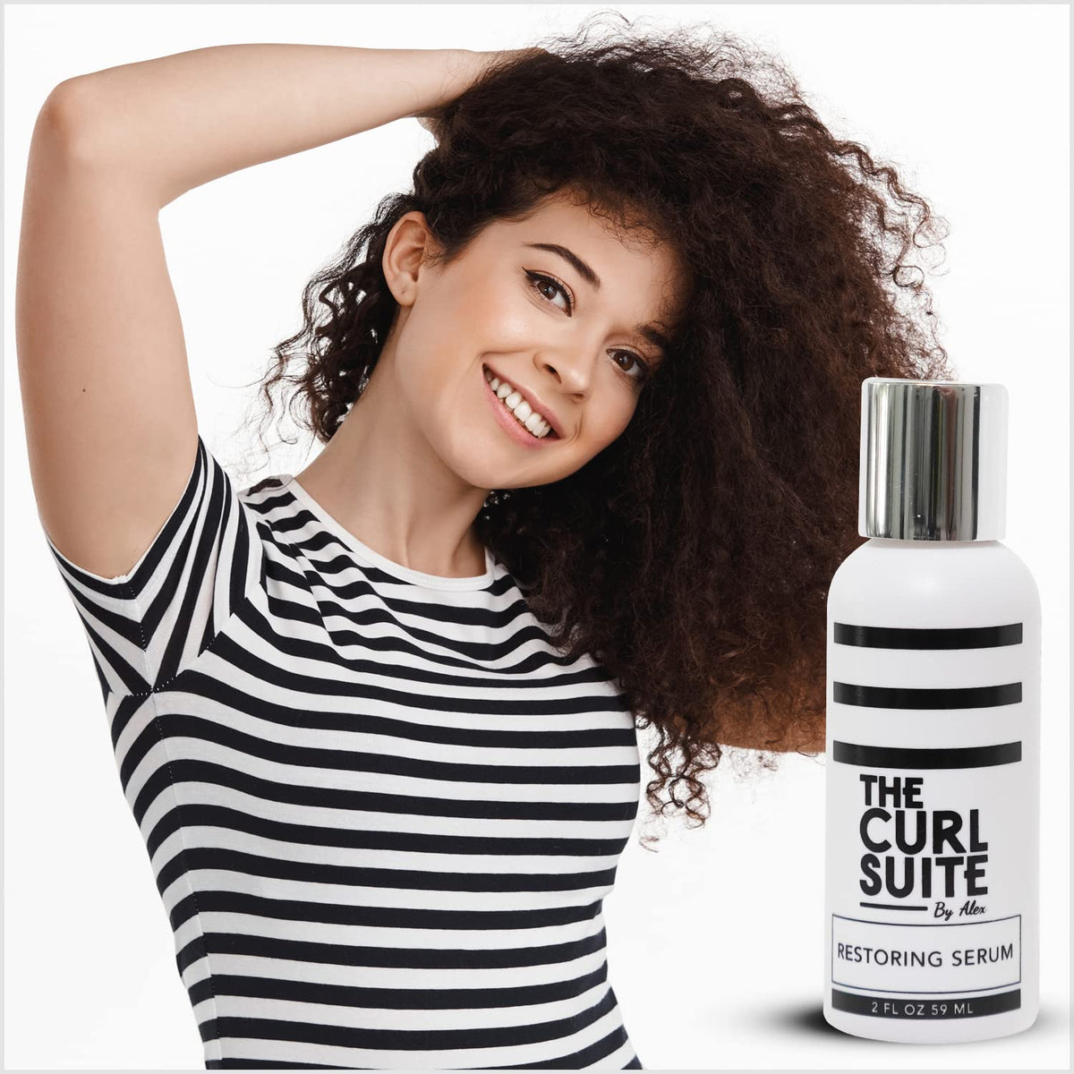 Curly Hair Serum - for Frizzy, Damaged Hair & Hair Growth - with Cocoa & Buriti Extract - for Women, Men & Kids (2 Fl Oz.)