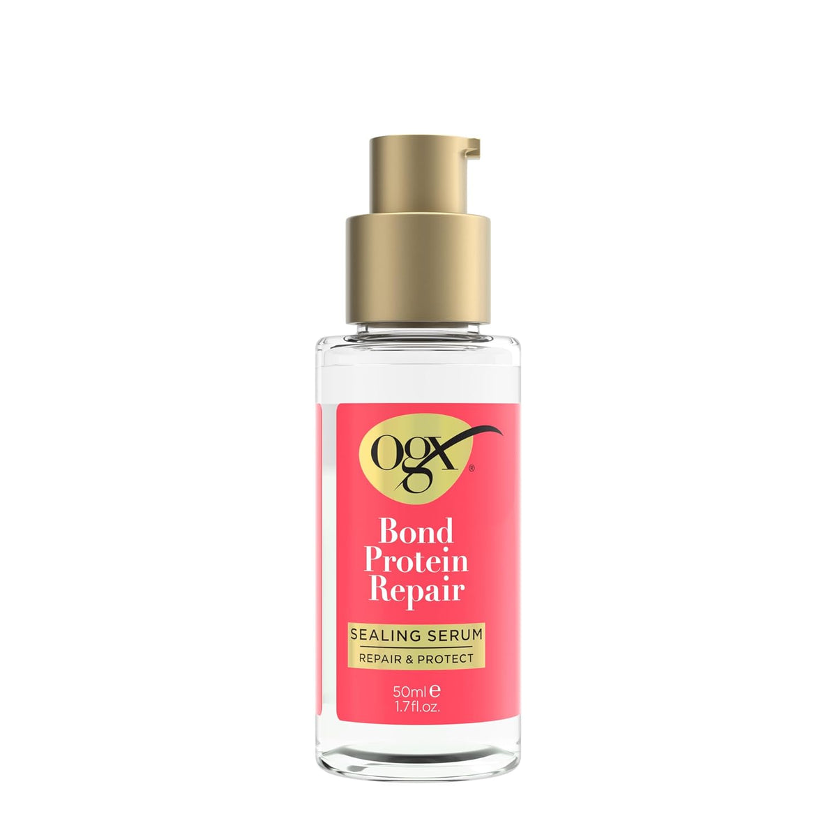 OGX Repair & Protect Bond Protein Repair Sealing Hair Serum, Formulated without Parabens, Frizz Treatment, 1.7 Fl. Oz