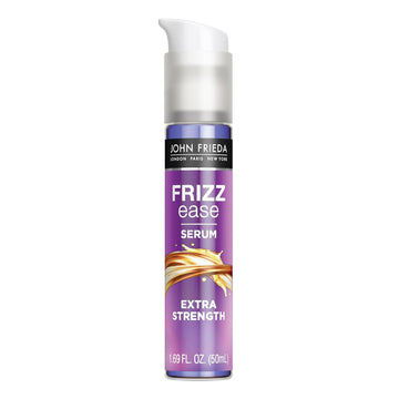 Frizz Ease Extra Strength Hair Serum, Instantly Smooths for Healthy, Hydrated, Frizz-Free Hair, for Thick and Coarse Hair, with Argan, Coconut, and Moringa Oil for Heat Protection, 1.69 Oz